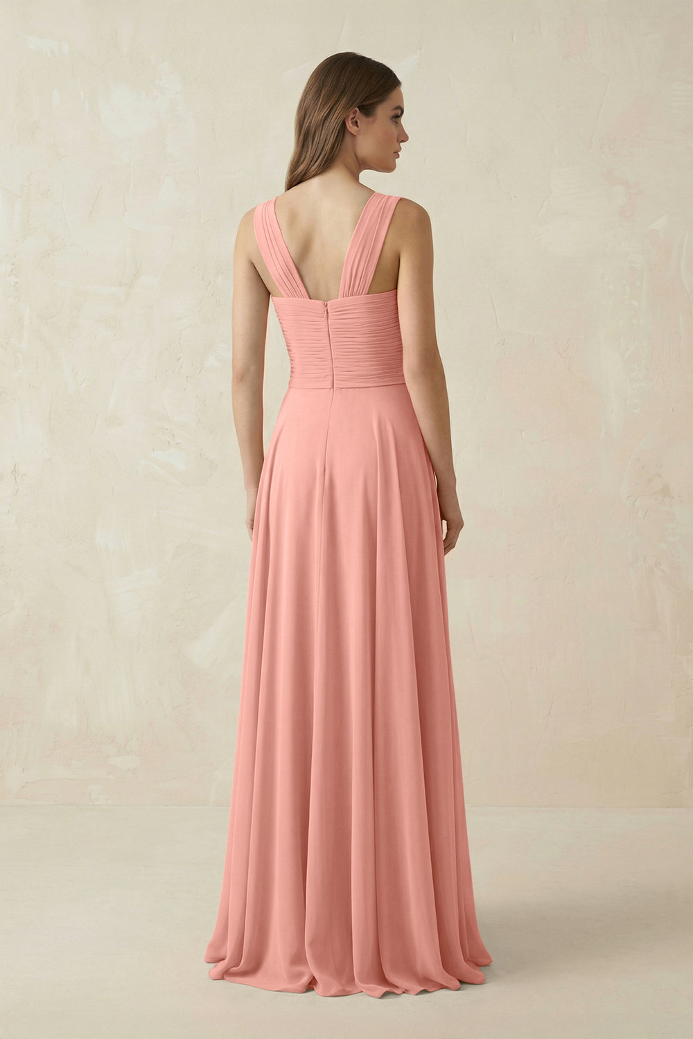 Sweetheart Pleated A-Line Chiffon Bridesmaid Dress in Rosette