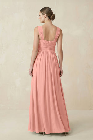 Rosette Sweetheart Pleated Chiffon A-Line Bridesmaid Dress (2) | KISSBRIDAL