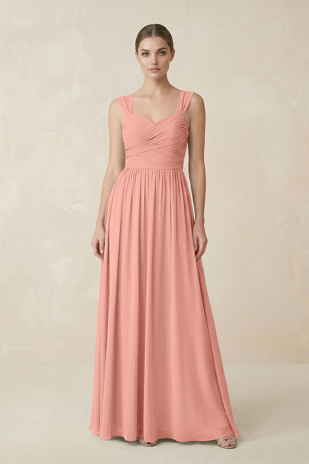 Sweetheart Pleated Chiffon A-Line Bridesmaid Dress in Rosette