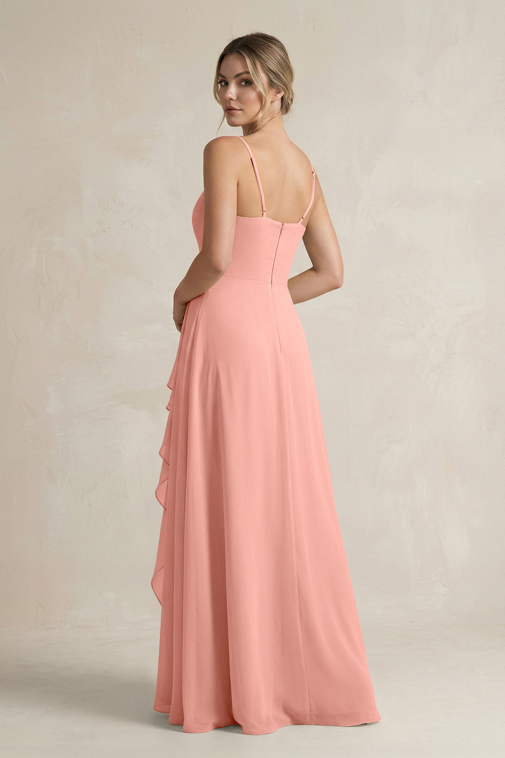 Sweetheart Ruffled A-Line Chiffon Bridesmaid Dress with Slit in Rosette