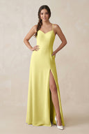 Ruched Sheath Chiffon Bridesmaid Dress in Buttercup - SHE IS ME BRIDESMAID DRESSES