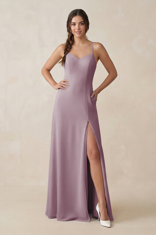 Ruched Sheath Chiffon Bridesmaid Dress in Dusk - SHE IS ME BRIDESMAID DRESSES