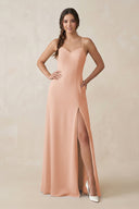 Ruched Sheath Chiffon Bridesmaid Dress in English Rose - SHE IS ME BRIDESMAID DRESSES