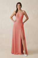 Ruched Sheath Chiffon Bridesmaid Dress in Mulberry - SHE IS ME BRIDESMAID DRESSES