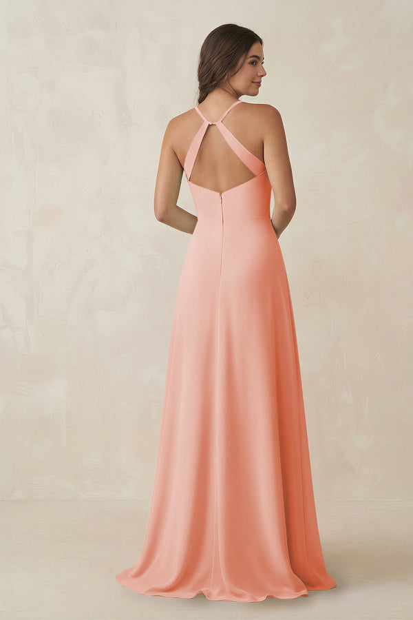 Ruched Sheath Chiffon Bridesmaid Dress in Rose Petal - SHE IS ME BRIDESMAID DRESSES