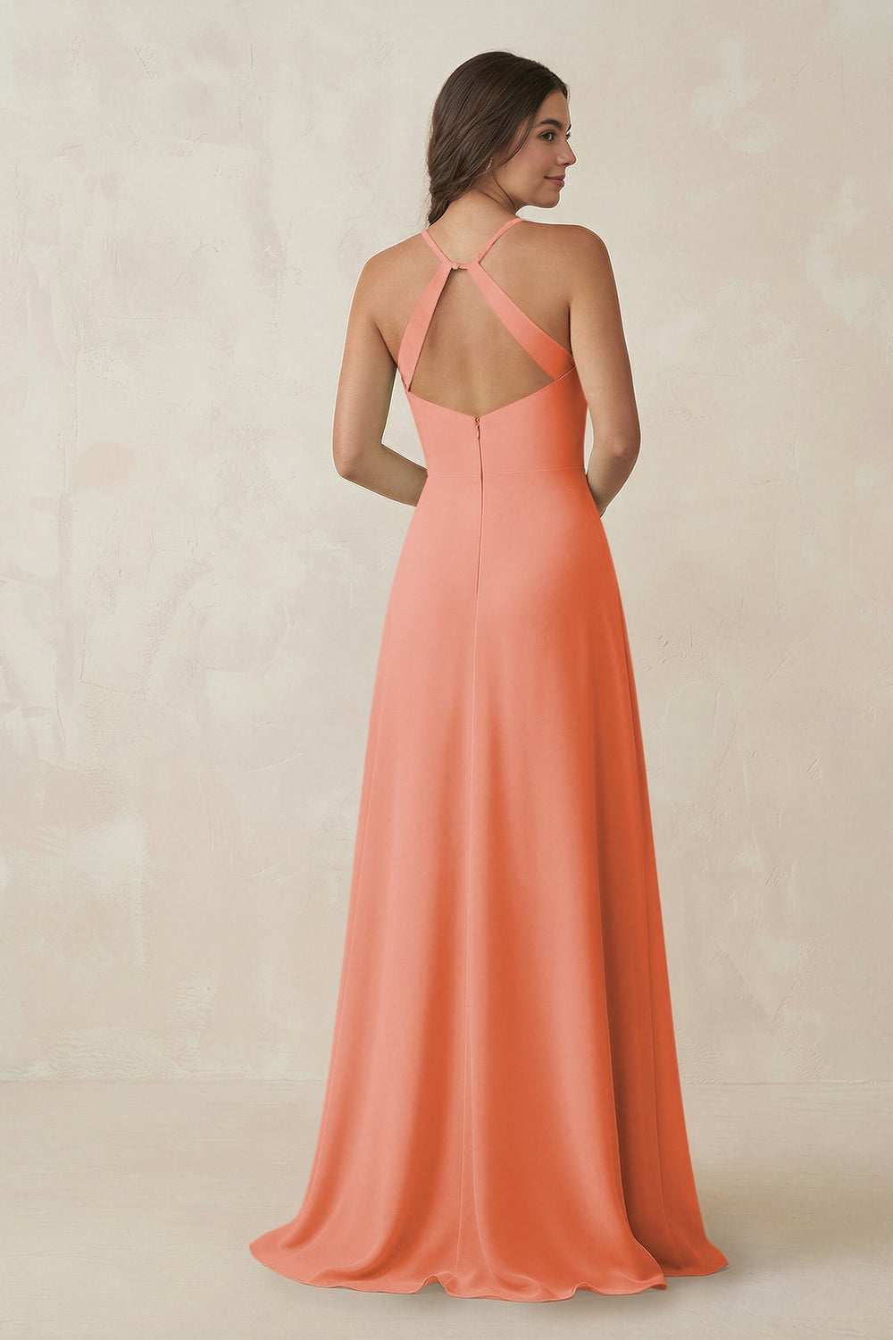 Ruched Sheath Chiffon Bridesmaid Dress in Rosette - KISS BRIDAL BRIDESMAID DRESSES