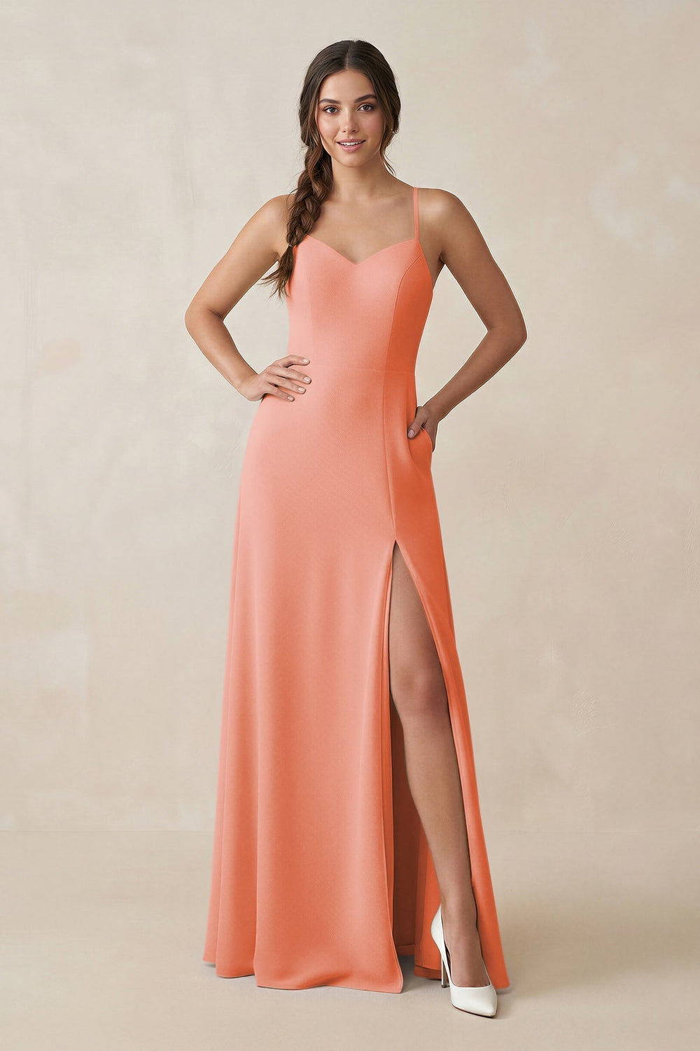 Ruched Sheath Chiffon Bridesmaid Dress in Rosette - KISS BRIDAL BRIDESMAID DRESSES