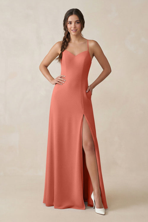 Ruched Sheath Chiffon Bridesmaid Dress in Wild Rose - SHE IS ME BRIDESMAID DRESSES