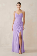 Ruched Sheath Spaghetti Strap Chiffon Bridesmaid Dress - KISS BRIDAL Bridesmaid Dresses