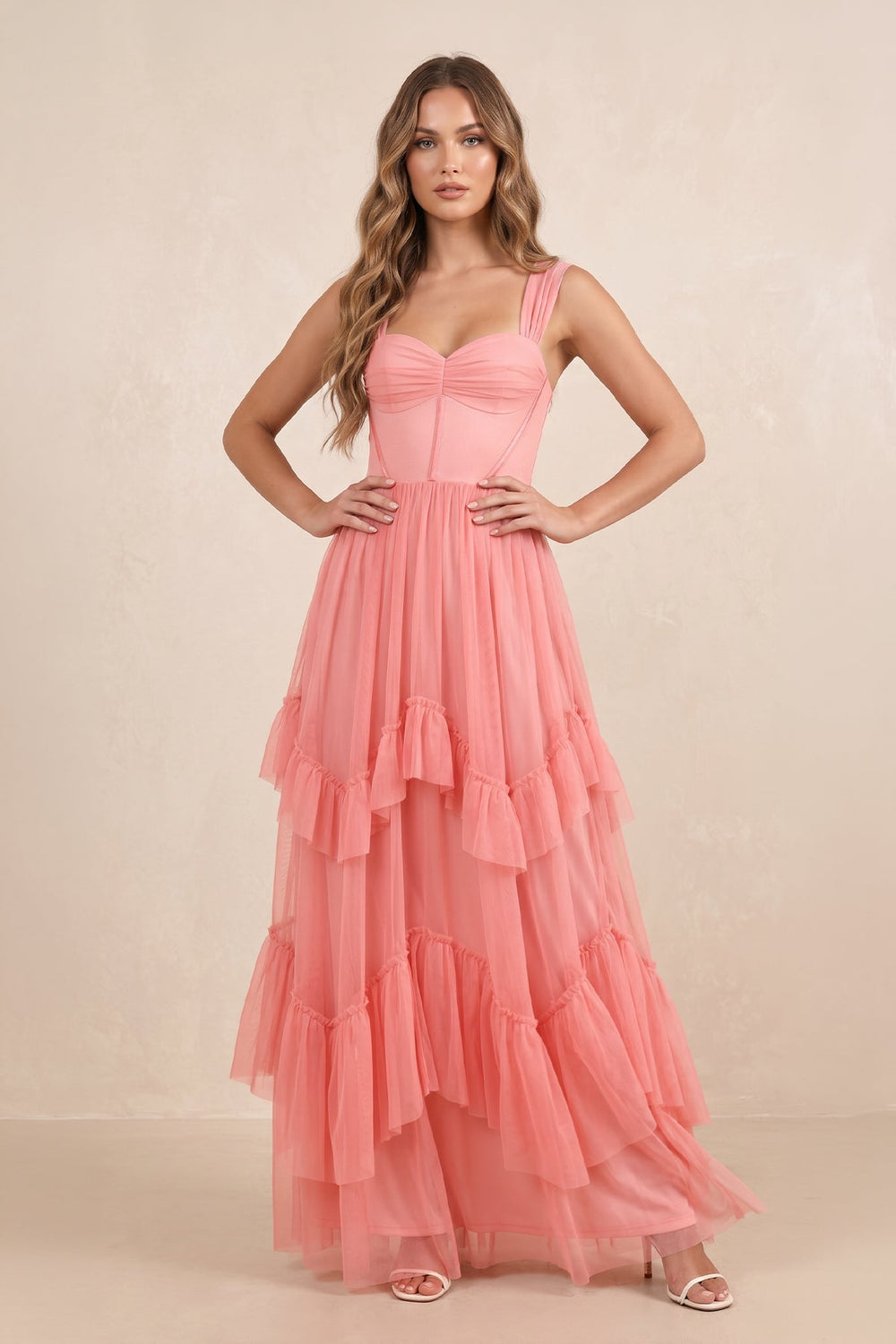 Tiered Pleated Off-the-Shoulder Chiffon Maxi Dress in Black – KISS BRIDAL Dresses