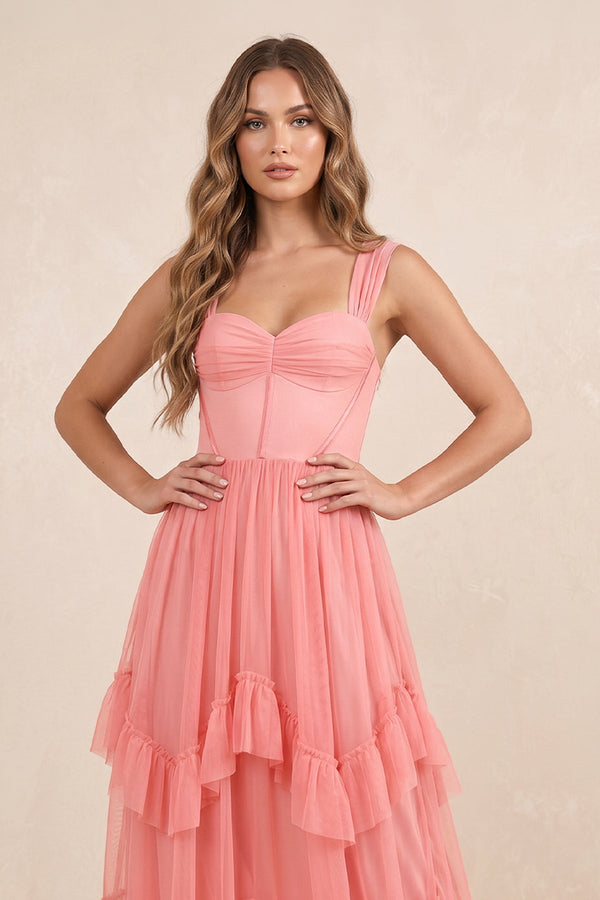 Tiered Pleated Off-the-Shoulder Chiffon Maxi Dress in Black – SHE IS ME Dresses