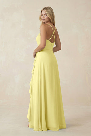 Ruffled Hem A-Line Chiffon Bridesmaid Dress in Buttercup - SHE IS ME BRIDESMAID DRESSES