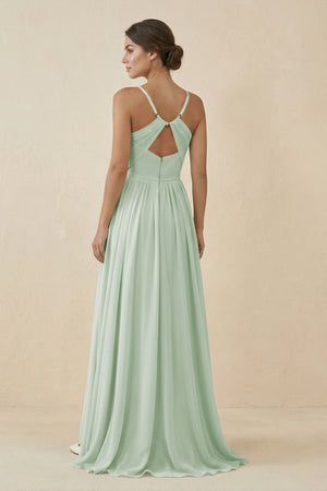 Sage Sweetheart A-Line Chiffon Bridesmaid Dress (2) | KISSBRIDAL
