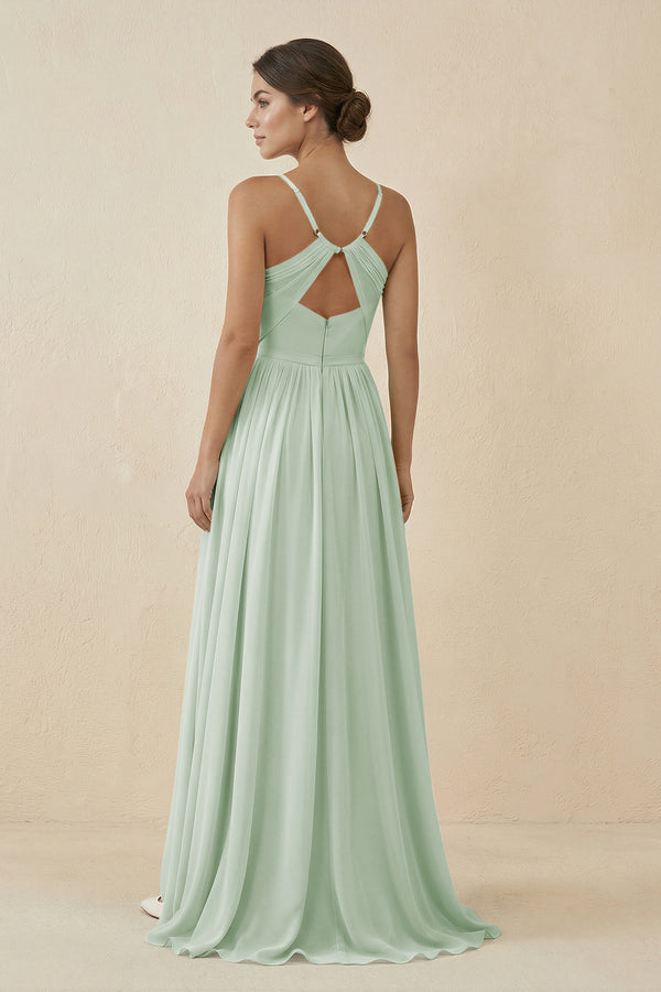 Sage Sweetheart A-Line Chiffon Bridesmaid Dress (2) | KISSBRIDAL