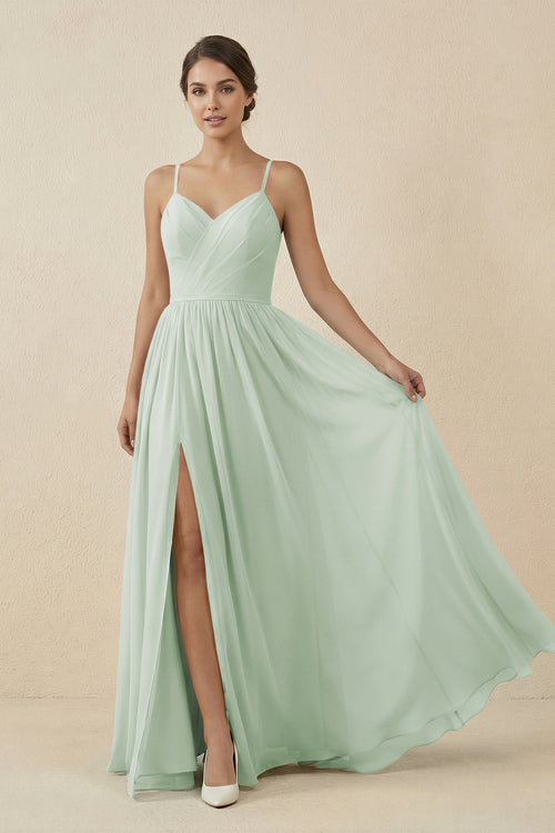 Sage Sweetheart A-Line Chiffon Bridesmaid Dress | KISSBRIDAL