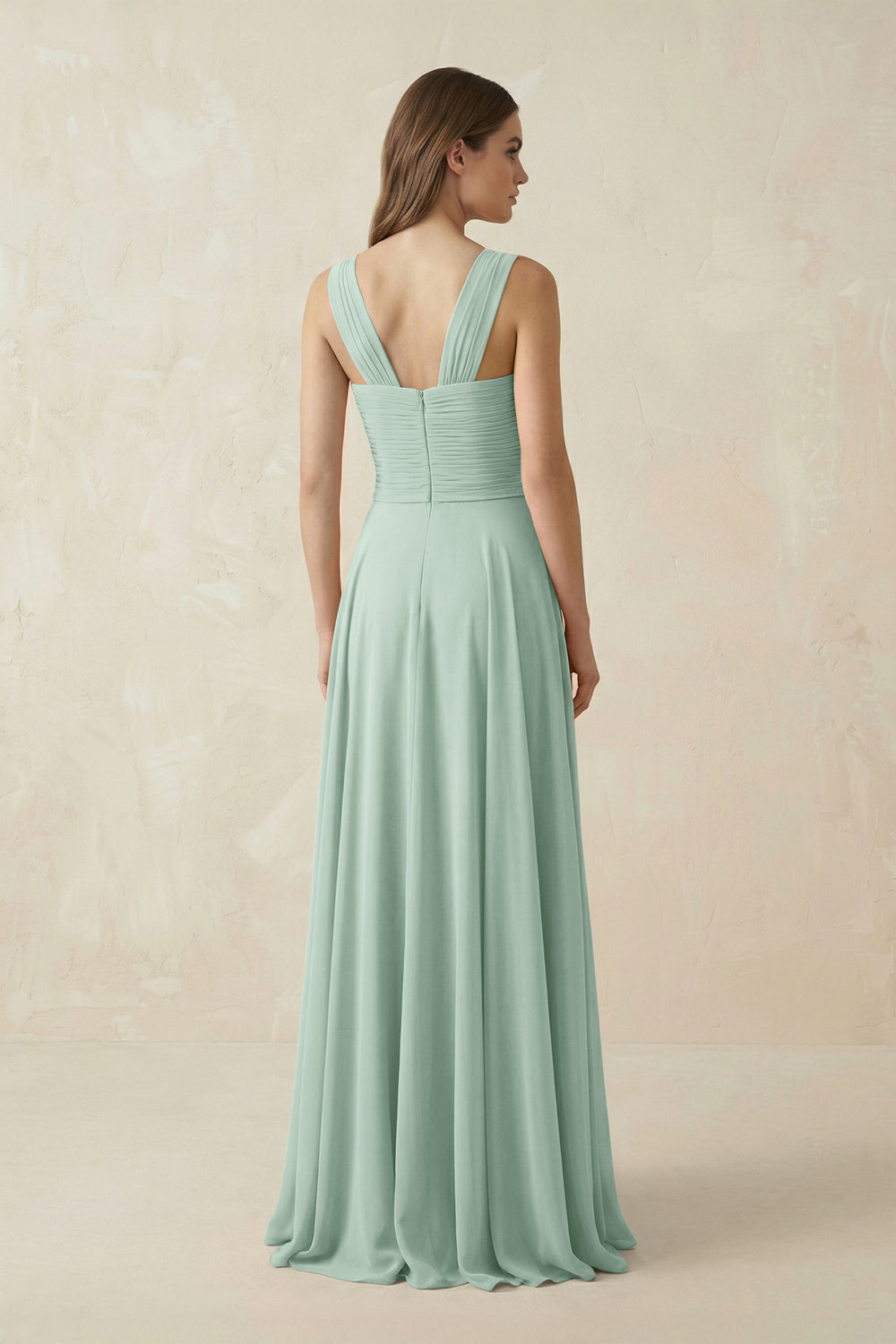 Sweetheart Pleated A-Line Chiffon Bridesmaid Dress in Sage