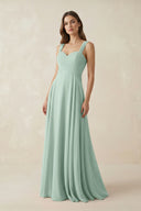Sage Sweetheart Pleated A-Line Chiffon Bridesmaid Dress | KISSBRIDAL