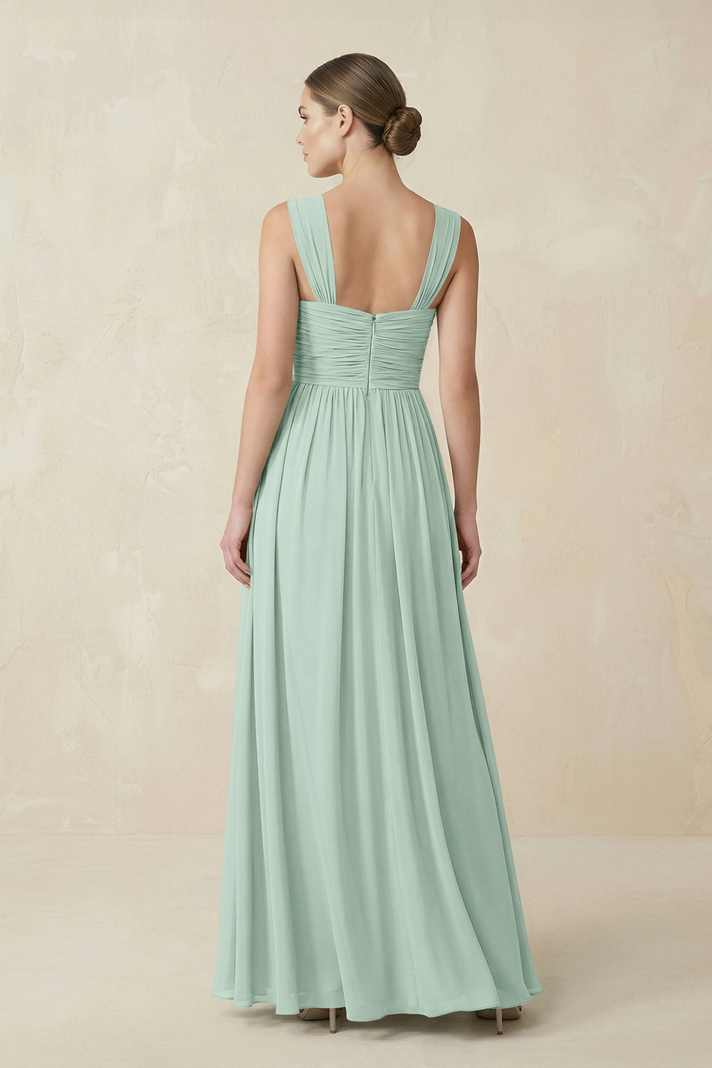 Sweetheart Pleated Chiffon A-Line Bridesmaid Dress in Sage