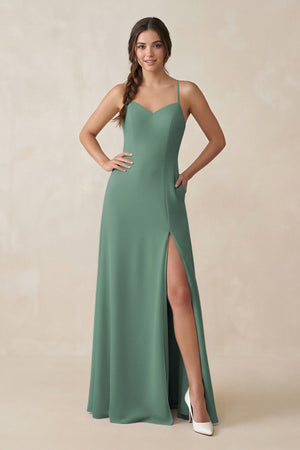 Sea Glass Ruched Sheath Chiffon Bridesmaid Dress | KISSBRIDAL