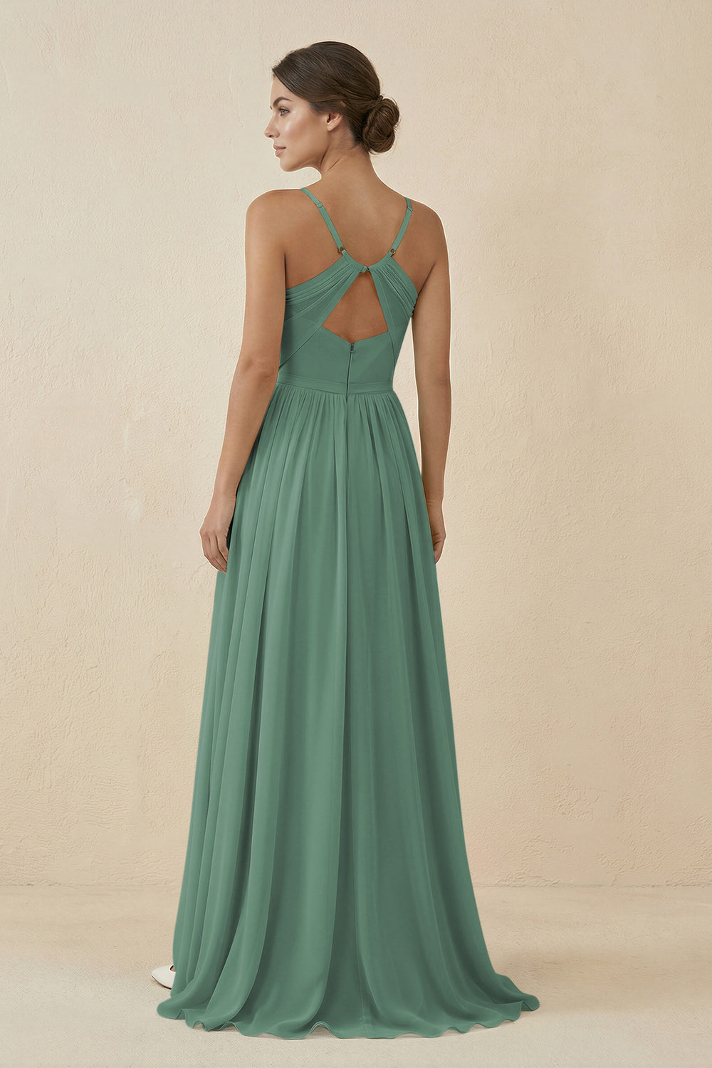 Sweetheart A-Line Chiffon Bridesmaid Dress in Sea Glass