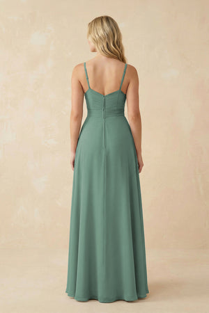 Sea Glass Sweetheart A-Line Pleated Chiffon Bridesmaid Dress (2) | KISSBRIDAL