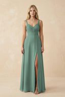Sea Glass Sweetheart A-Line Pleated Chiffon Bridesmaid Dress | KISSBRIDAL
