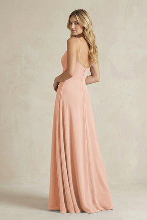 Sheath Cami Strap Ruched Chiffon Bridesmaid Dress in English Rose - SHE IS ME Bridesmaid Dresses