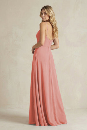 Sheath Cami Strap Ruched Chiffon Bridesmaid Dress in Mulberry - SHE IS ME Bridesmaid Dresses