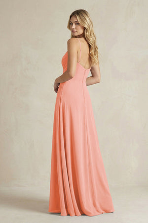 Sheath Cami Strap Ruched Chiffon Bridesmaid Dress in Rosette - SHE IS ME Bridesmaid Dresses