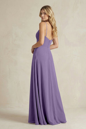 Sheath Cami Strap Ruched Chiffon Bridesmaid Dress in Tahiti (2) | KISSBRIDAL
