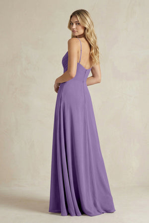 Sheath Cami Strap Ruched Chiffon Bridesmaid Dress in Tahiti - SHE IS ME Bridesmaid Dresses