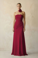 Sheath Chiffon Strapless Pleated Bridesmaid Dress in Berry - KISS BRIDAL Bridesmaid Dresses
