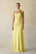 Sheath Chiffon Strapless Pleated Bridesmaid Dress in Buttercup - KISS BRIDAL Bridesmaid Dresses