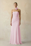 Sheath Chiffon Strapless Pleated Bridesmaid Dress in Candy Pink - KISS BRIDAL Bridesmaid Dresses