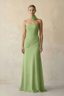Sheath Chiffon Strapless Pleated Bridesmaid Dress in Matcha - KISS BRIDAL Bridesmaid Dresses