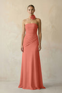 Sheath Chiffon Strapless Pleated Bridesmaid Dress in Wild Rose - KISS BRIDAL Bridesmaid Dresses