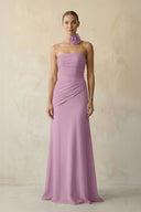 Sheath Chiffon Strapless Pleated Bridesmaid Dress in Wisteria - KISS BRIDAL Bridesmaid Dresses