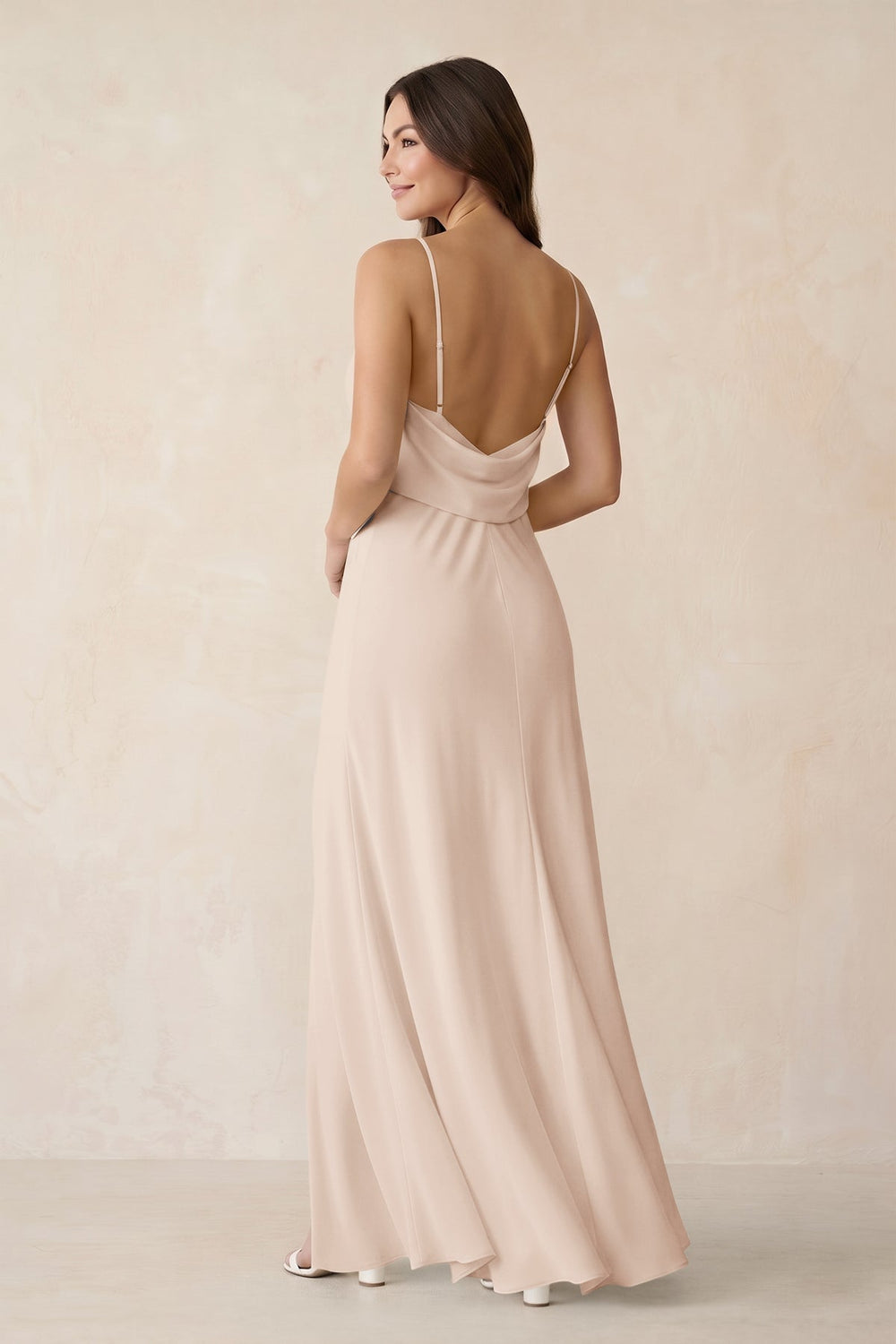 Sheath Satin Bridesmaid Dress with Side Slit in Buttercream - KISS BRIDAL Bridesmaid Dresses