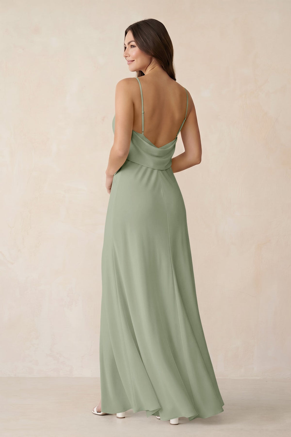 Sheath Satin Bridesmaid Dress with Side Slit in Dove Gray - KISS BRIDAL Bridesmaid Dresses