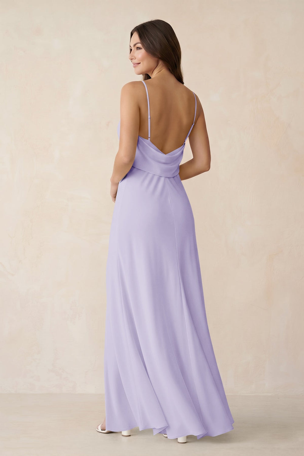 Sheath Satin Bridesmaid Dress with Side Slit in Lavender - KISS BRIDAL Bridesmaid Dresses
