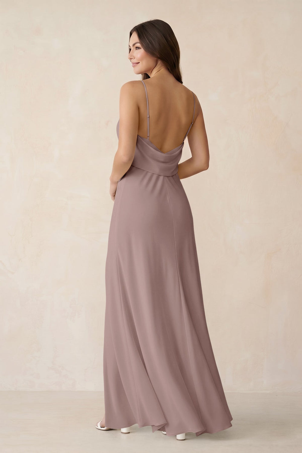 Sheath Satin Bridesmaid Dress with Side Slit in Toffee - KISS BRIDAL Bridesmaid Dresses