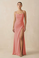 Sheath Spaghetti Straps Chiffon Long Bridesmaid Dress in Mulberry - KISS BRIDAL Bridesmaid Dresses