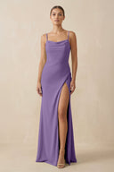 Sheath Spaghetti Straps Chiffon Long Bridesmaid Dress in Tahiti - SHE IS ME Bridesmaid Dresses