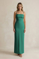 Sheath Spaghetti Straps Satin Bridesmaid Dress in Dark Green - KISS BRIDAL Bridesmaid Dresses