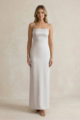 Sheath Spaghetti Straps Satin Bridesmaid Dress in Frost - KISS BRIDAL Bridesmaid Dresses