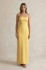 Sheath Spaghetti Straps Satin Bridesmaid Dress in Gold - KISS BRIDAL Bridesmaid Dresses