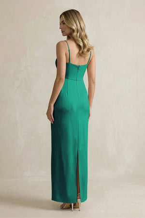 Sheath Spaghetti Straps Satin Bridesmaid Dress in Green - KISS BRIDAL Bridesmaid Dresses