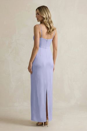 Sheath Spaghetti Straps Satin Bridesmaid Dress in Lavender - KISS BRIDAL Bridesmaid Dresses