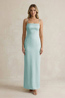 Sheath Spaghetti Straps Satin Bridesmaid Dress in Sage - KISS BRIDAL Bridesmaid Dresses