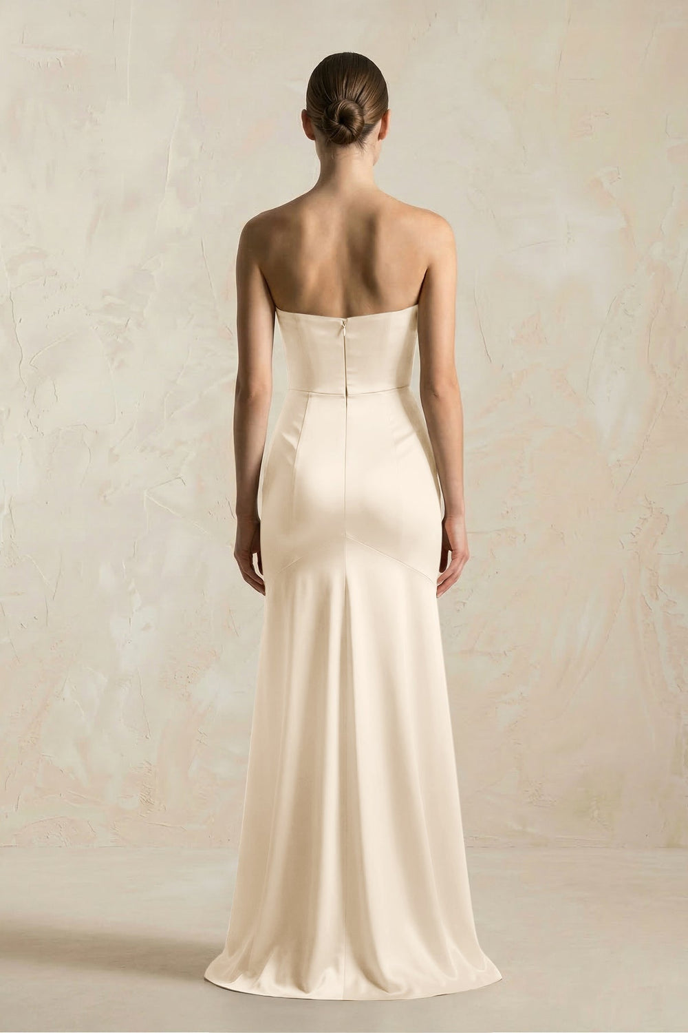 Sheath Sweetheart Corset Satin Bridesmaid Dress in Buttercream - KISS BRIDAL Bridesmaid Dresses
